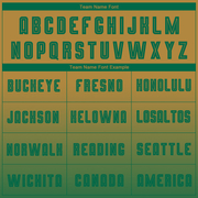 Custom Old Gold Kelly Green Sublimation Long Sleeve Fade Fashion Soccer Uniform Jersey