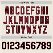 Custom Cream Crimson Pinstripe Black Two-Button Unisex Softball Jersey