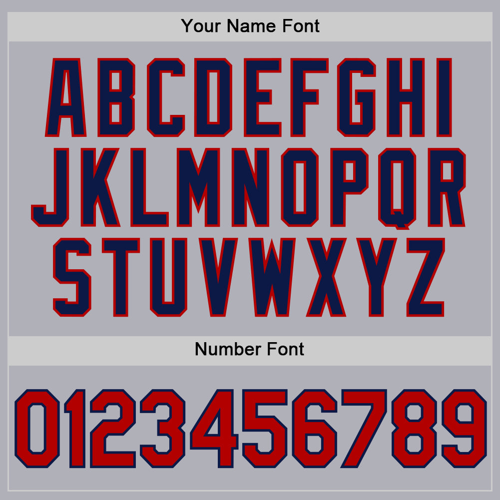 Custom Gray Red-Navy Two-Button Unisex Softball Jersey