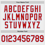 Custom White Red-Light Blue Two-Button Unisex Softball Jersey