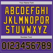 Custom Purple Black-Yellow Two-Button Unisex Softball Jersey