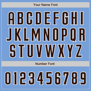 Custom Light Blue Brown-White Two-Button Unisex Softball Jersey