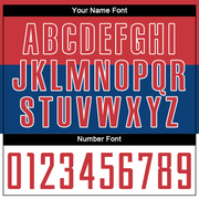 Custom Royal Red-White Sublimation Serbian Flag Soccer Uniform Jersey