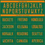 Custom Kelly Green Bay Orange Sublimation Soccer Uniform Jersey