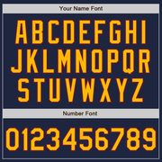 Custom Navy Crimson Pinstripe Gold Two-Button Unisex Softball Jersey