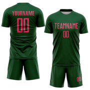 Custom Green Neon Pink Sublimation Soccer Uniform Jersey