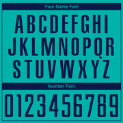 Custom Aqua Navy Sublimation Soccer Uniform Jersey