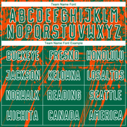 Custom Kelly Green Orange-White Sublimation Soccer Uniform Jersey