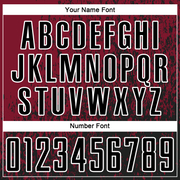 Custom Crimson Black-White Abstract Fragment Art Sublimation Soccer Uniform Jersey