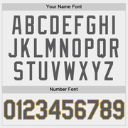 Custom White Steel Gray-Old Gold Two-Button Unisex Softball Jersey