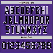 Custom Purple Black-White Two-Button Unisex Softball Jersey