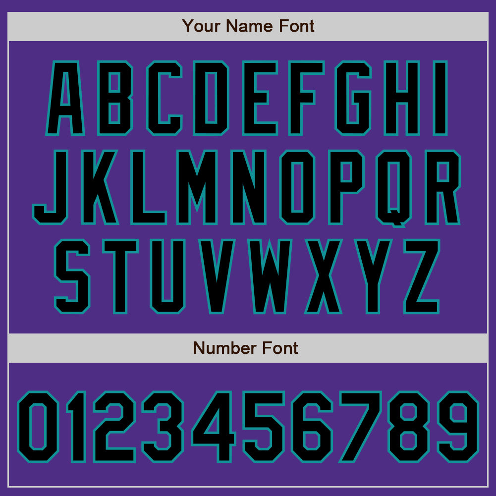 Custom Purple Black Pinstripe Teal Two-Button Unisex Softball Jersey