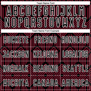 Custom Crimson Black-White Abstract Geometric Shapes Sublimation Soccer Uniform Jersey