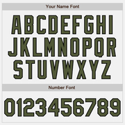 Custom White Black Pinstripe Olive Two-Button Unisex Softball Jersey