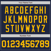 Custom Navy Gold Two-Button Unisex Softball Jersey