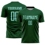 Custom Green Ice Blue Sublimation Soccer Uniform Jersey