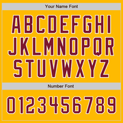 Custom Gold Crimson-White Two-Button Unisex Softball Jersey