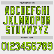 Custom White Neon Green-Black Two-Button Unisex Softball Jersey