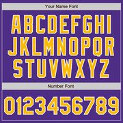 Custom Purple Gold-White Two-Button Unisex Softball Jersey