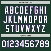 Custom Green Purple Pinstripe White Two-Button Unisex Softball Jersey