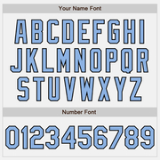 Custom White Black Pinstripe Light Blue Two-Button Unisex Softball Jersey