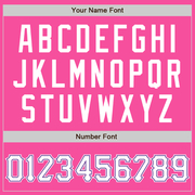 Custom Pink White-Purple Two-Button Unisex Softball Jersey