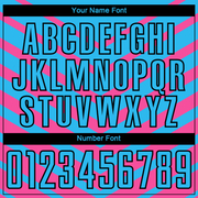 Custom Pink Sky Blue-Black Arrow Shapes Sublimation Soccer Uniform Jersey