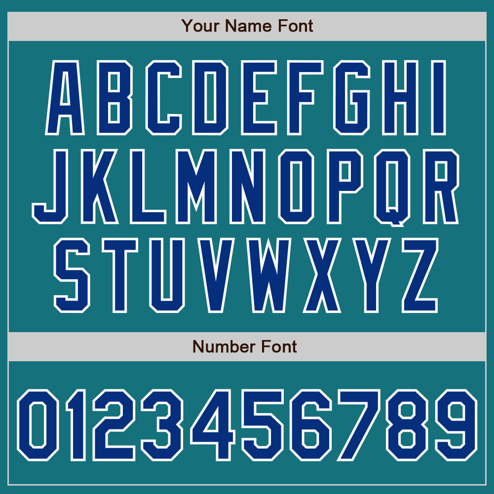 Custom Teal Royal-White Two-Button Unisex Softball Jersey