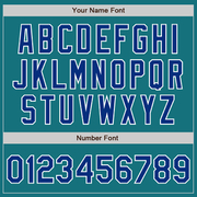 Custom Teal Royal-White Two-Button Unisex Softball Jersey