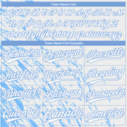 Custom White White-Light Blue 3D Pattern Two-Button Unisex Softball Jersey