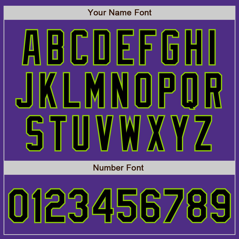 Custom Purple Black Pinstripe Neon Green Two-Button Unisex Softball Jersey