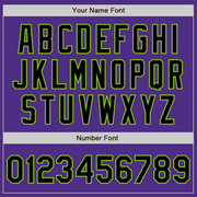 Custom Purple Black Pinstripe Neon Green Two-Button Unisex Softball Jersey