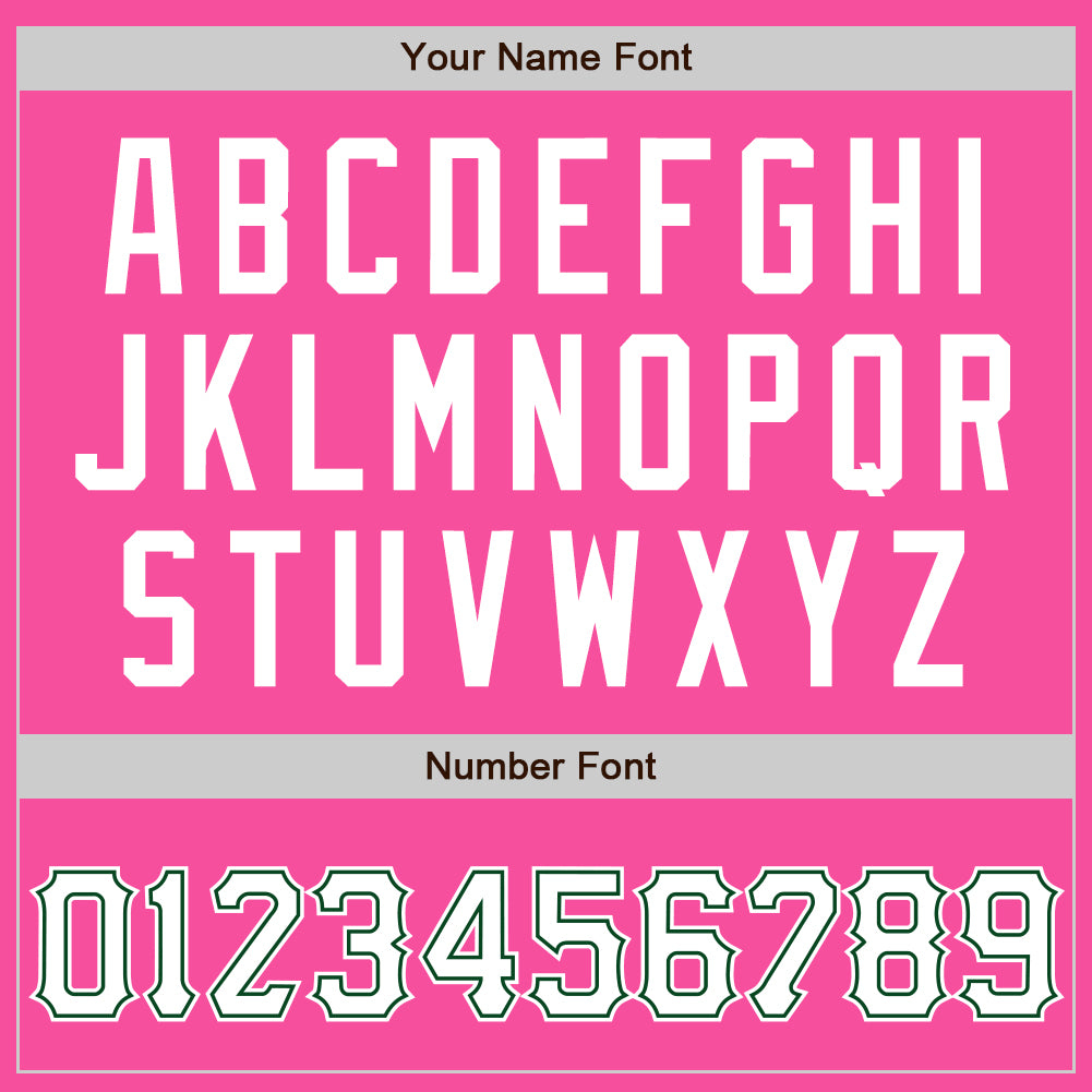 Custom Pink White-Green Two-Button Unisex Softball Jersey