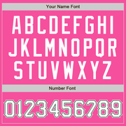 Custom Pink White-Green Two-Button Unisex Softball Jersey