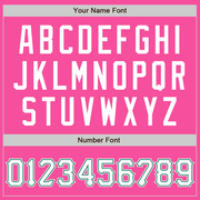 Custom Pink White-Kelly Green Two-Button Unisex Softball Jersey