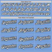 Custom Light Blue Black Pinstripe White Two-Button Unisex Softball Jersey