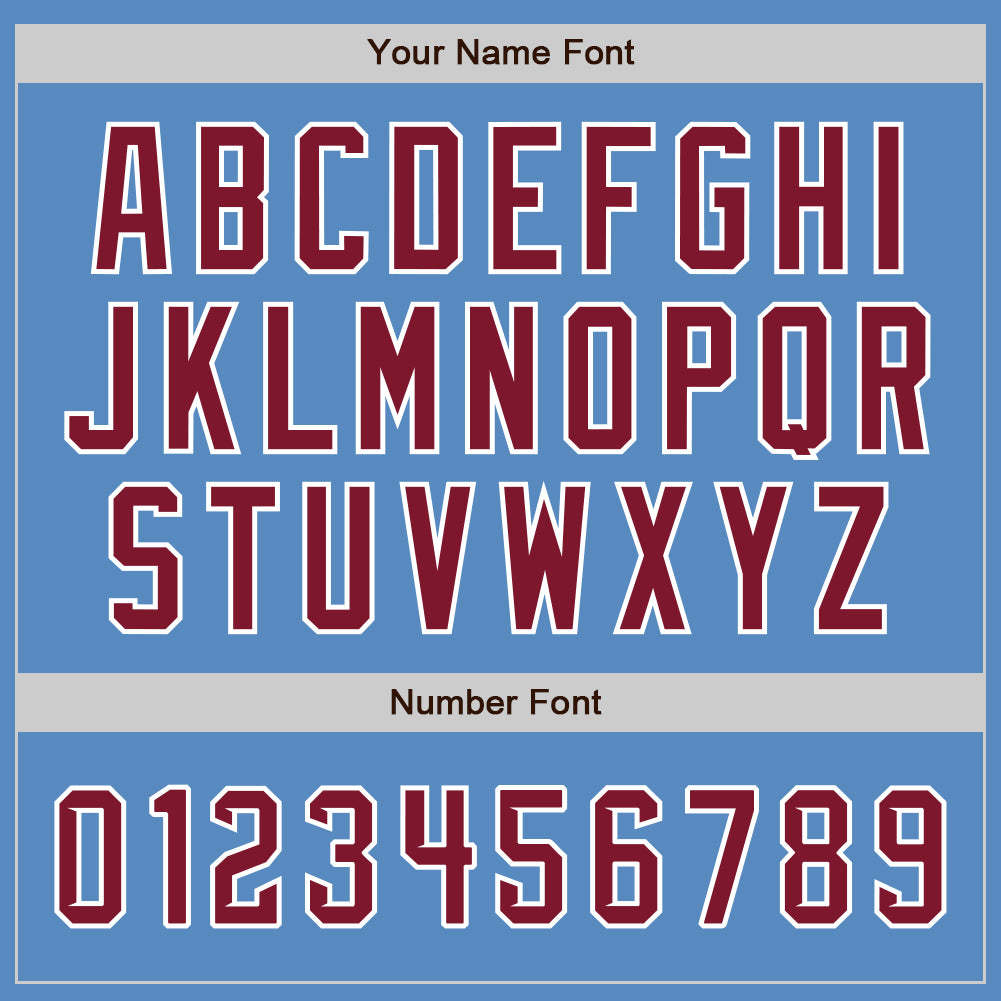 Custom Powder Blue Crimson-White Two-Button Unisex Softball Jersey