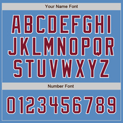 Custom Powder Blue Crimson-White Two-Button Unisex Softball Jersey