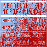 Custom Light Blue Red-White Abstract Fragment Art Sublimation Soccer Uniform Jersey