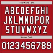 Custom Red Black Pinstripe White Two-Button Unisex Softball Jersey