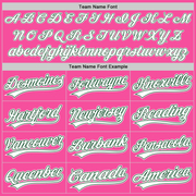 Custom Pink White-Green Two-Button Unisex Softball Jersey