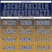 Custom Old Gold Navy-White Sublimation Soccer Uniform Jersey