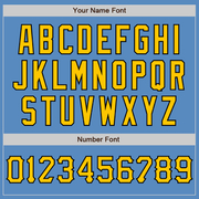 Custom Powder Blue Yellow-Black Two-Button Unisex Softball Jersey