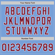 Custom Light Blue Crimson-White Two-Button Unisex Softball Jersey