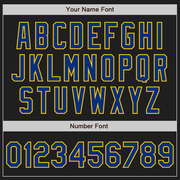 Custom Black Royal Pinstripe Yellow Two-Button Unisex Softball Jersey