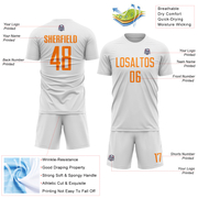 Custom White Bay Orange Sublimation Soccer Uniform Jersey