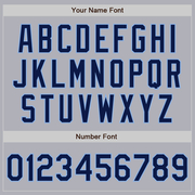 Custom Gray Navy Pinstripe Light Blue Two-Button Unisex Softball Jersey