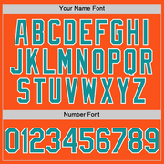 Custom Orange Teal-White Two-Button Unisex Softball Jersey