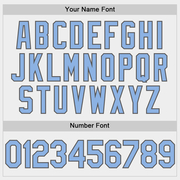 Custom White Light Blue-Steel Gray Two-Button Unisex Softball Jersey