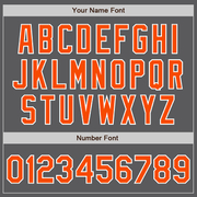 Custom Steel Gray Orange Pinstripe White Two-Button Unisex Softball Jersey